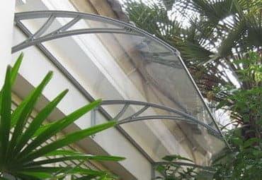 Marchiza fixa policarbonat transparent Brate albe/ Brate negre 1500×700 mm — imagine 4