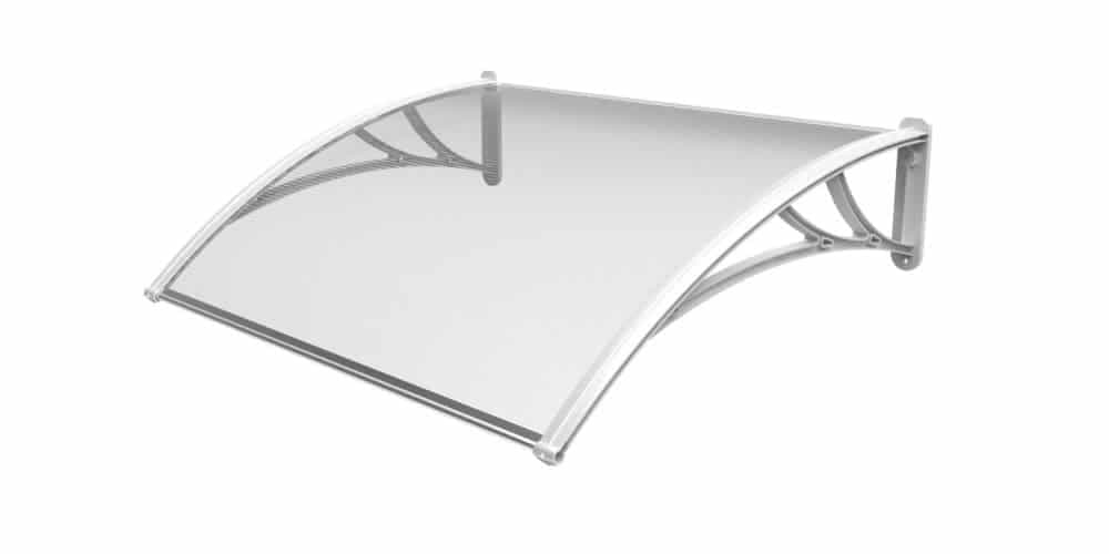Marchiza fixa policarbonat transparent Brate albe/ Brate negre 1500×700 mm