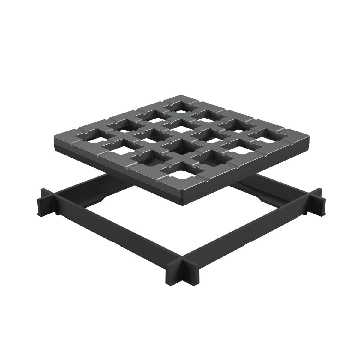 Minigratar cu rama pentru camin, Axhell, fonta, B125, 142 x 142 mm