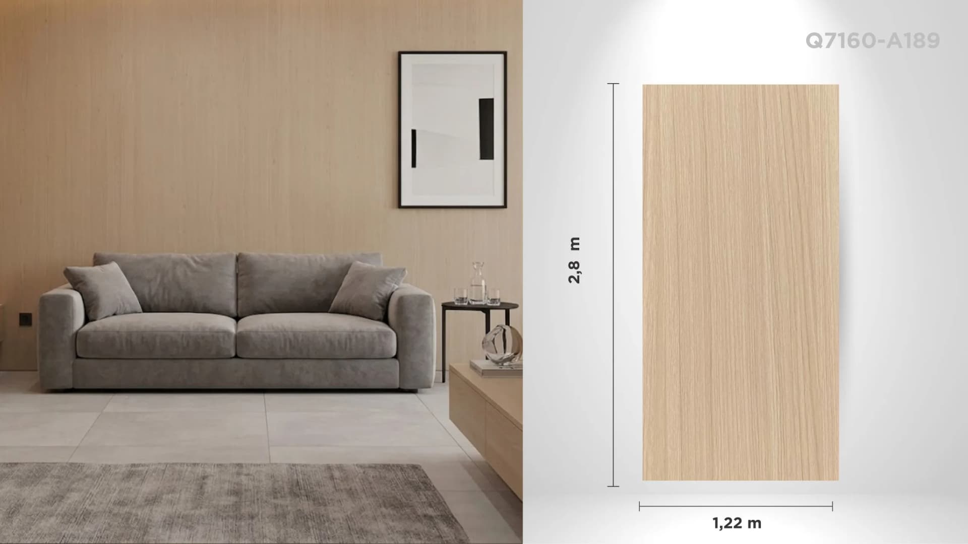 Panou decorativ de interior Q7160-A189, textură lemn