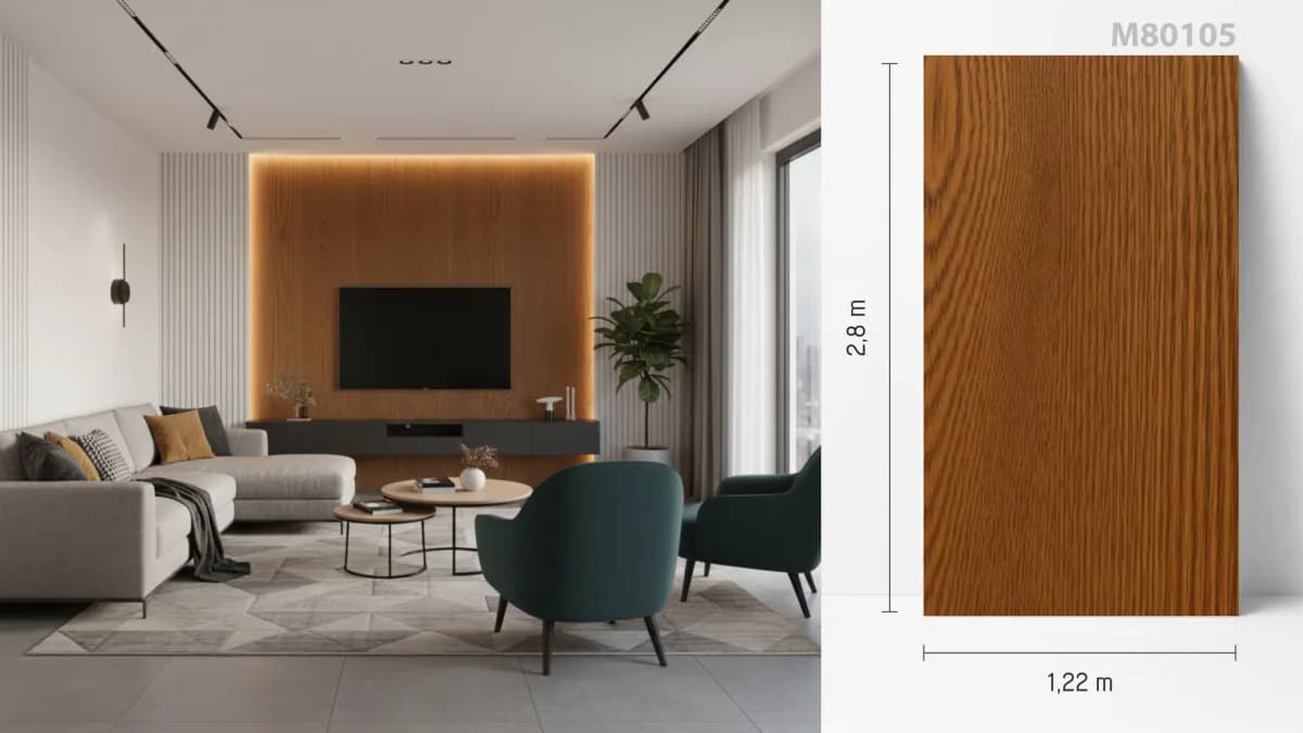 Panou decorativ de interior – M80105 PVC, textură lemn