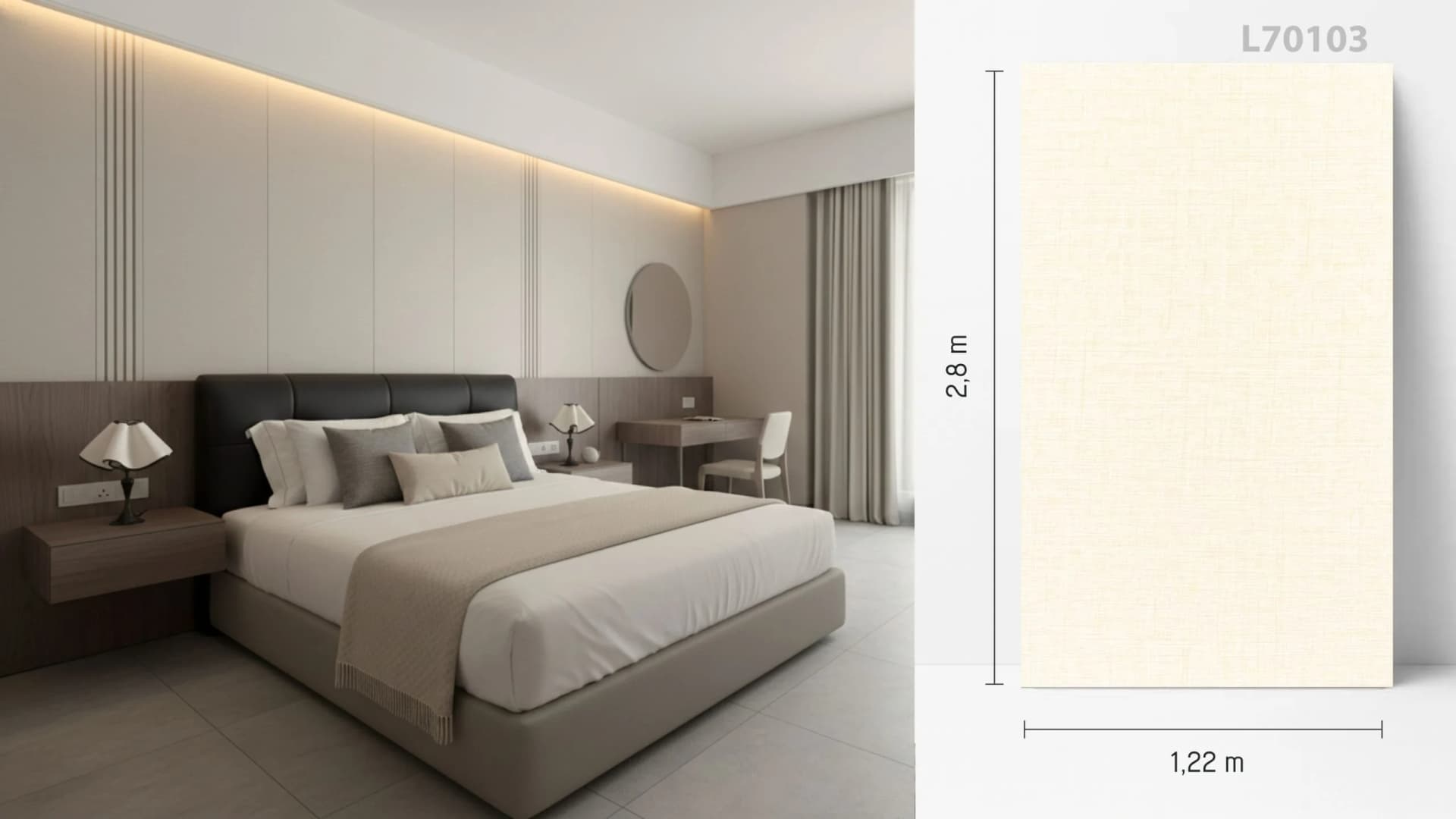 Panou decorativ de interior – L70103 PVC, textură pânzată