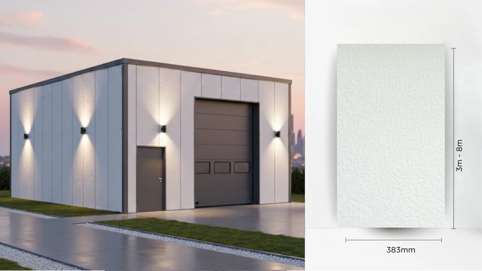 Panou sandwich decorativ de exterior alb