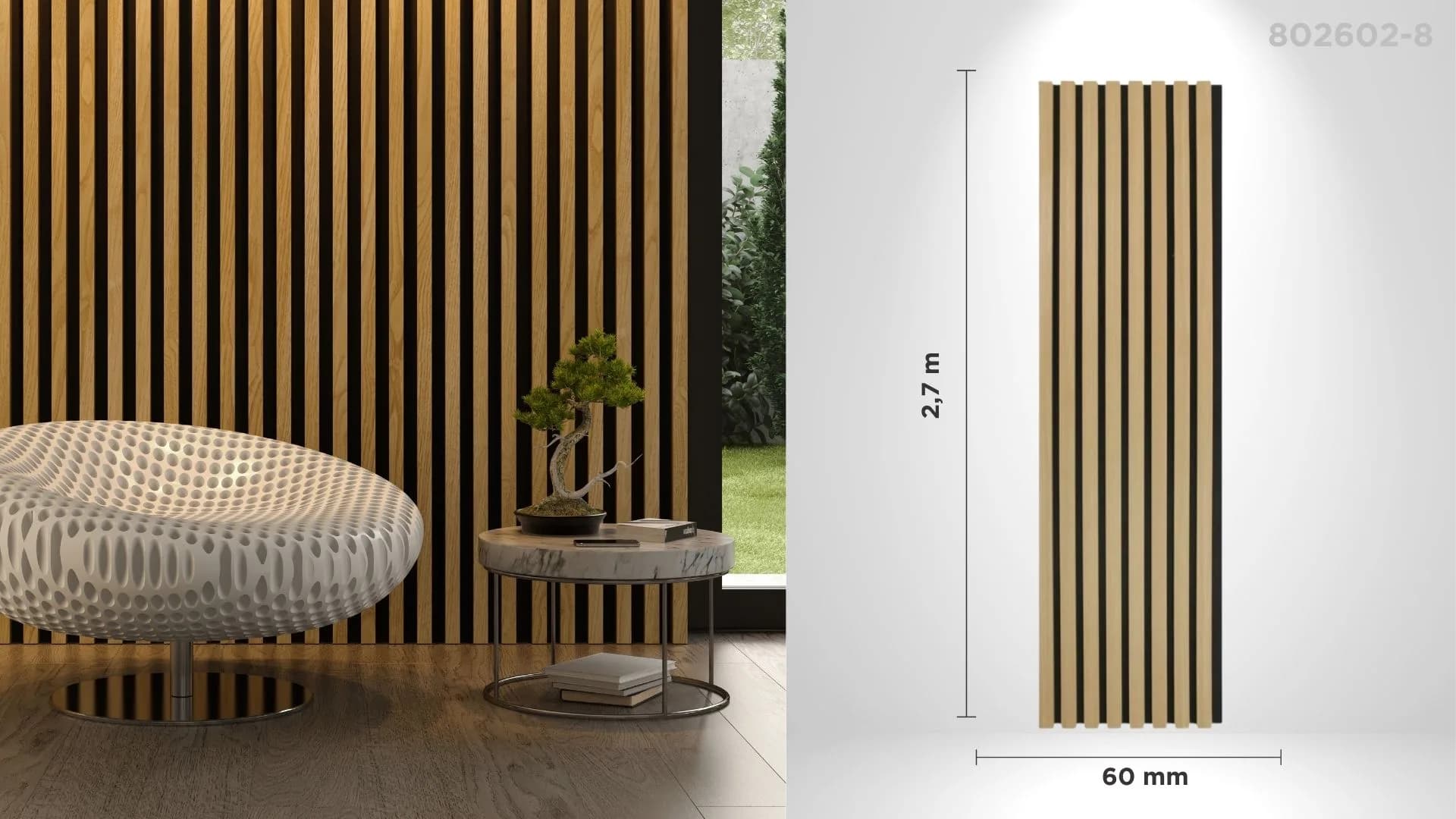 Riflaj acustic decorativ 802602-8, pentru interior