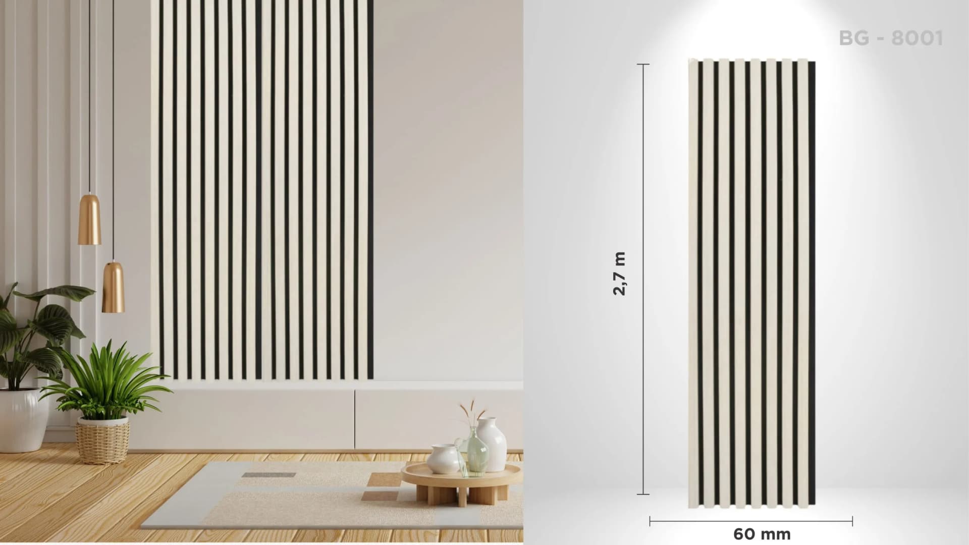 Riflaj acustic decorativ BG – 8001, pentru interior