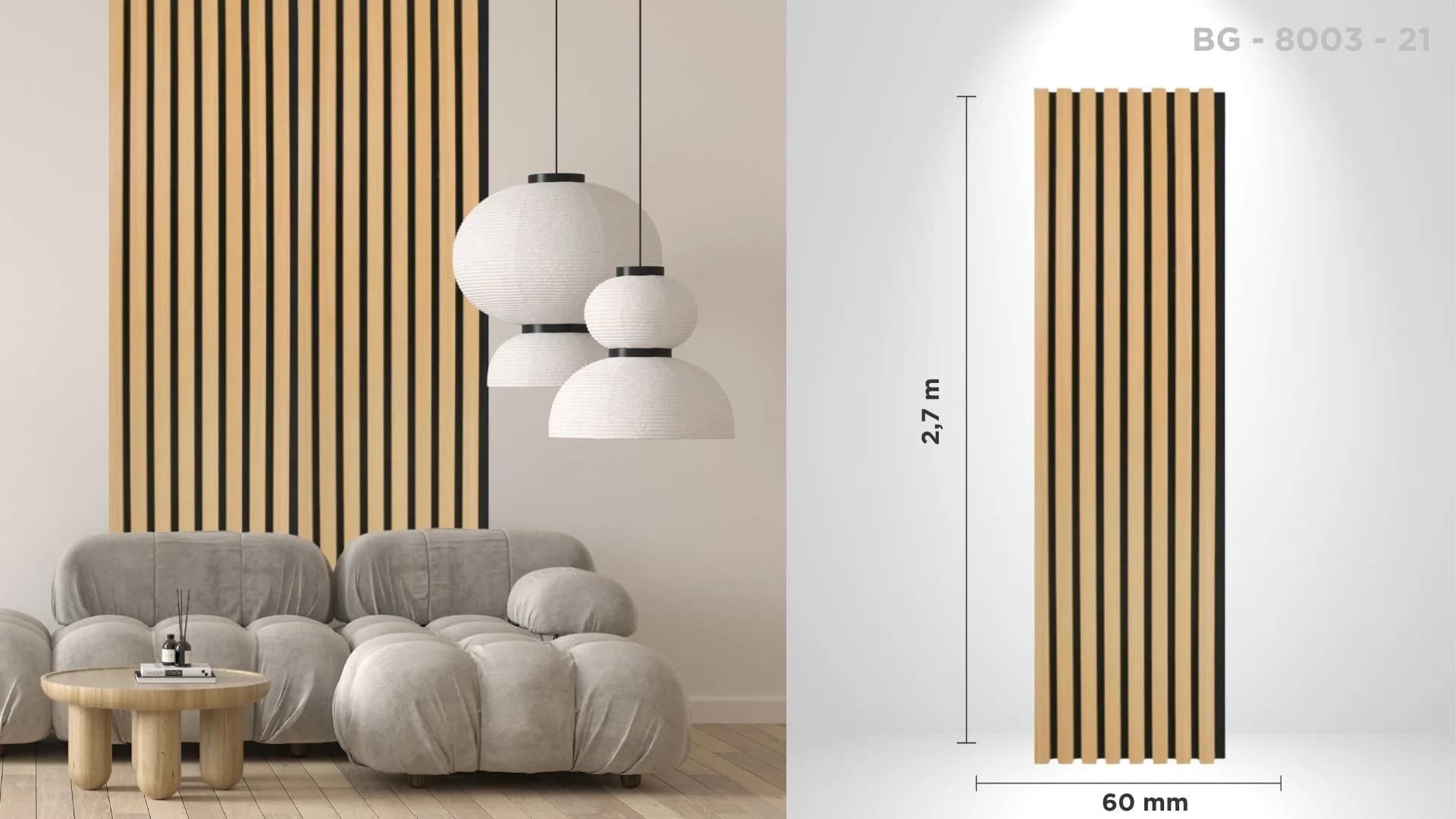 Riflaj acustic decorativ BG – 8003 – 21, pentru interior