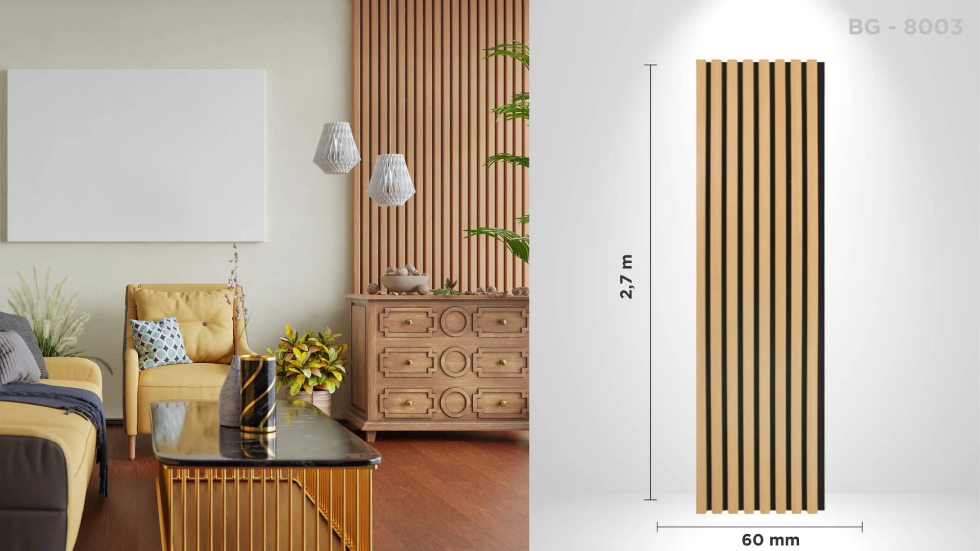Riflaj acustic decorativ BG – 8003, pentru interior
