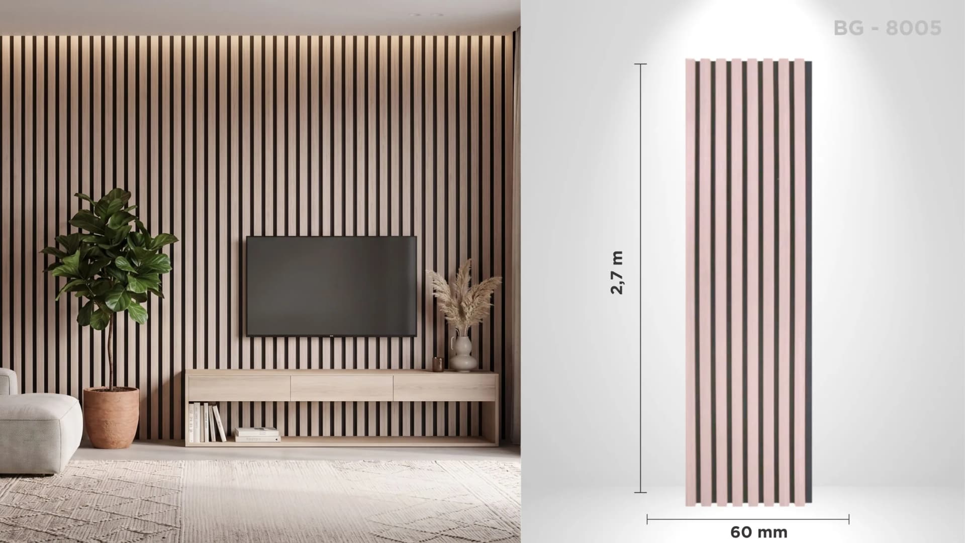 Riflaj acustic decorativ BG – 8005, pentru interior