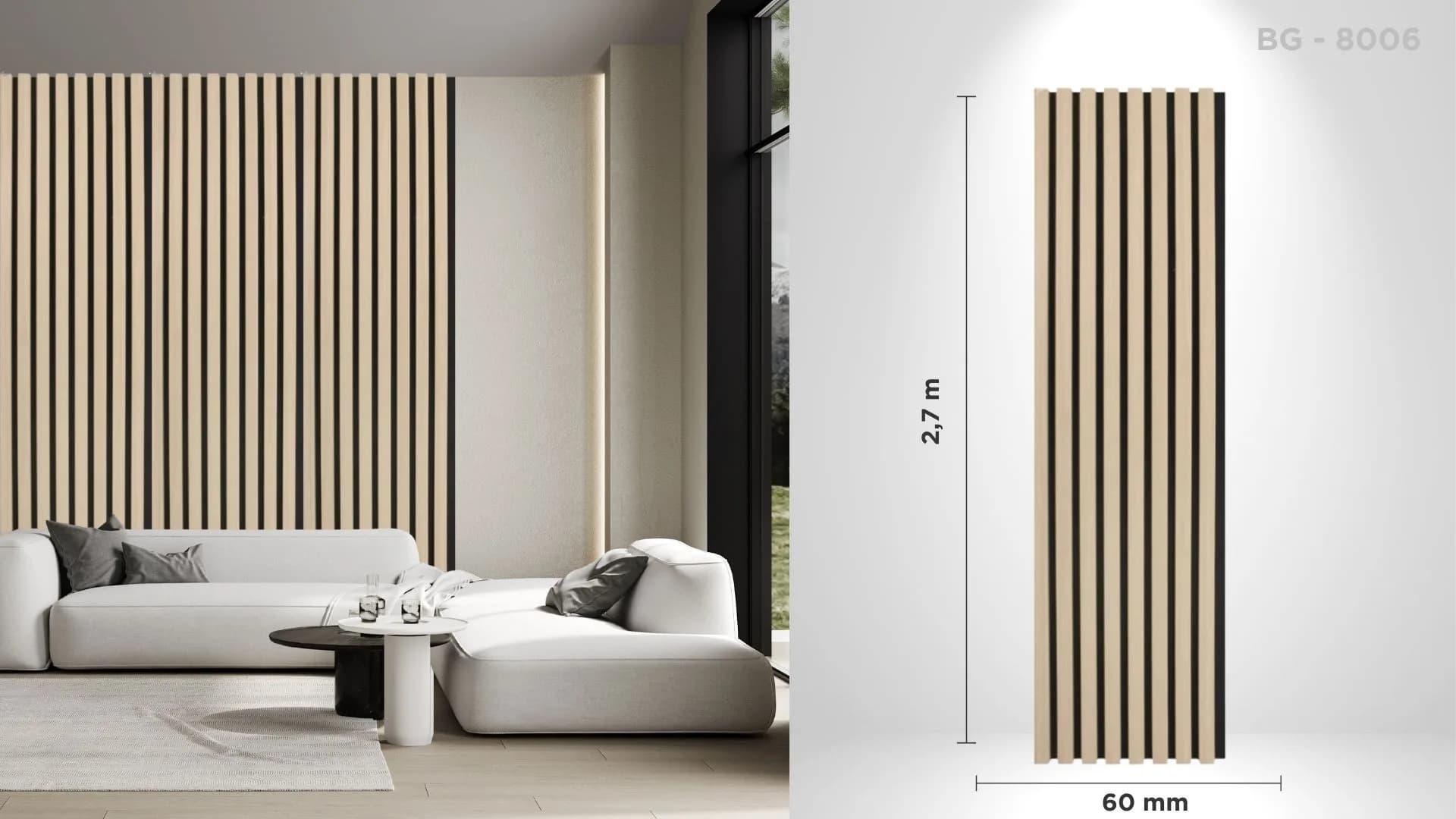 Riflaj acustic decorativ BG – 8006, pentru interior