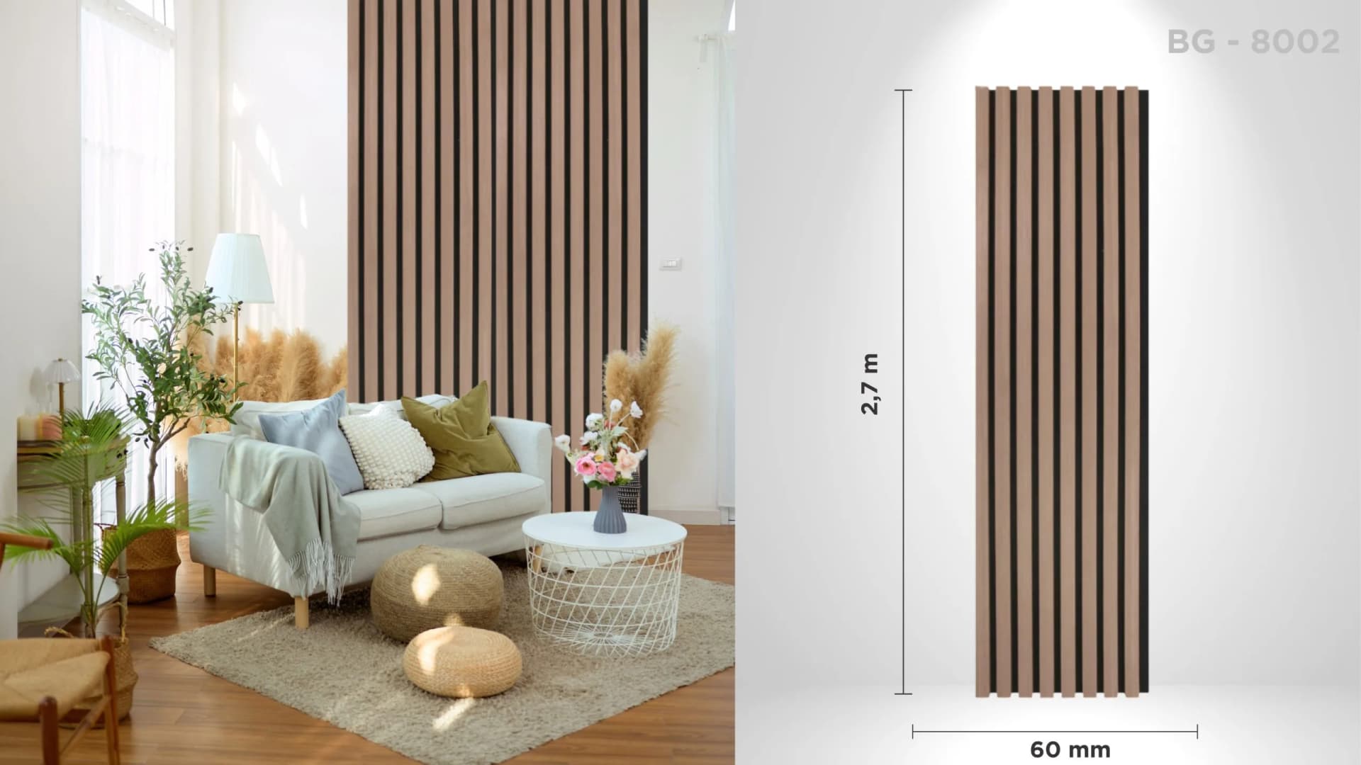 Riflaj acustic decorativ BG – 8002, pentru interior