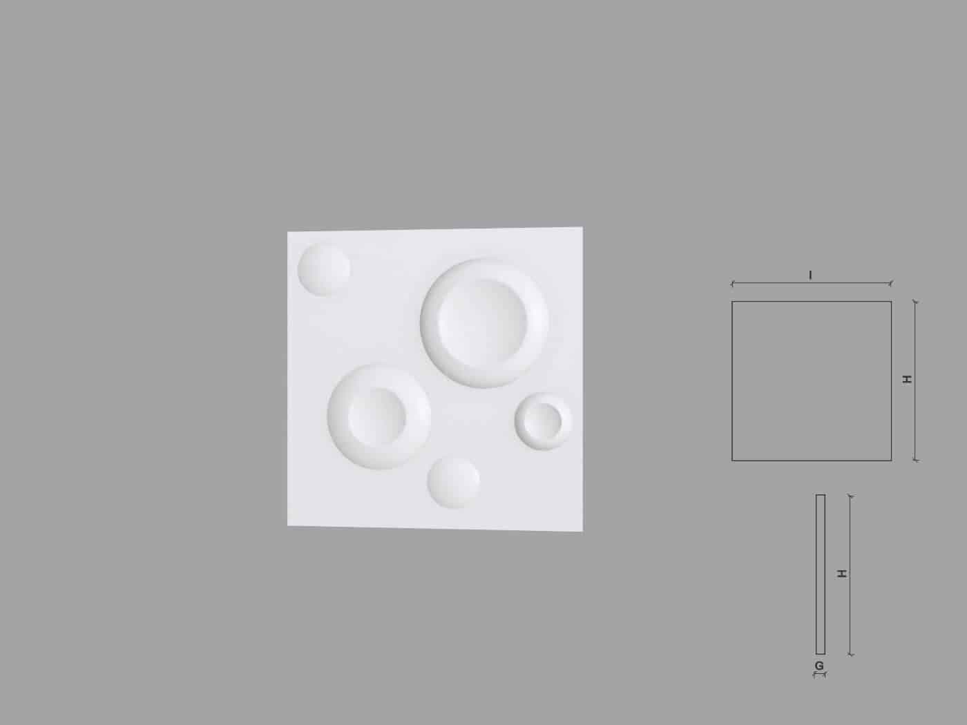 Panou Decorativ 3D din poliuretan model Iris 300X300mm — imagine 1