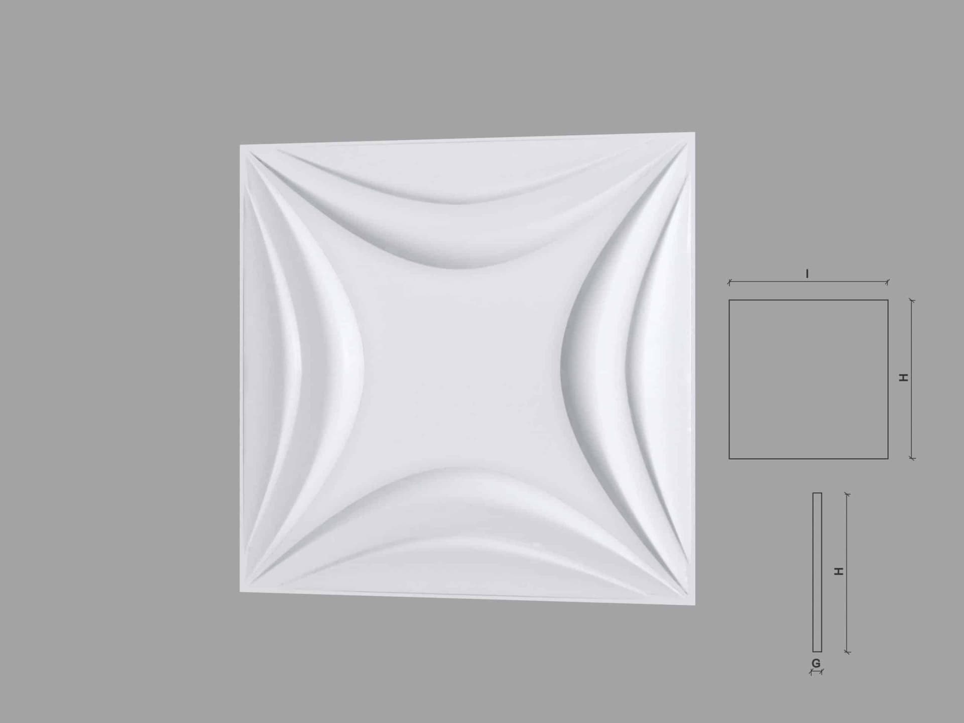 Panou Decorativ 3D din poliuretan model Liliac 600X600mm — imagine 1