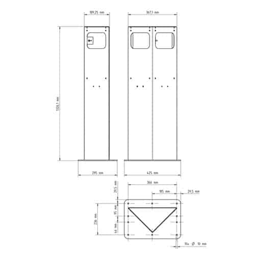 Piedestal metalic Triangle KC-P30 Keba — imagine 1