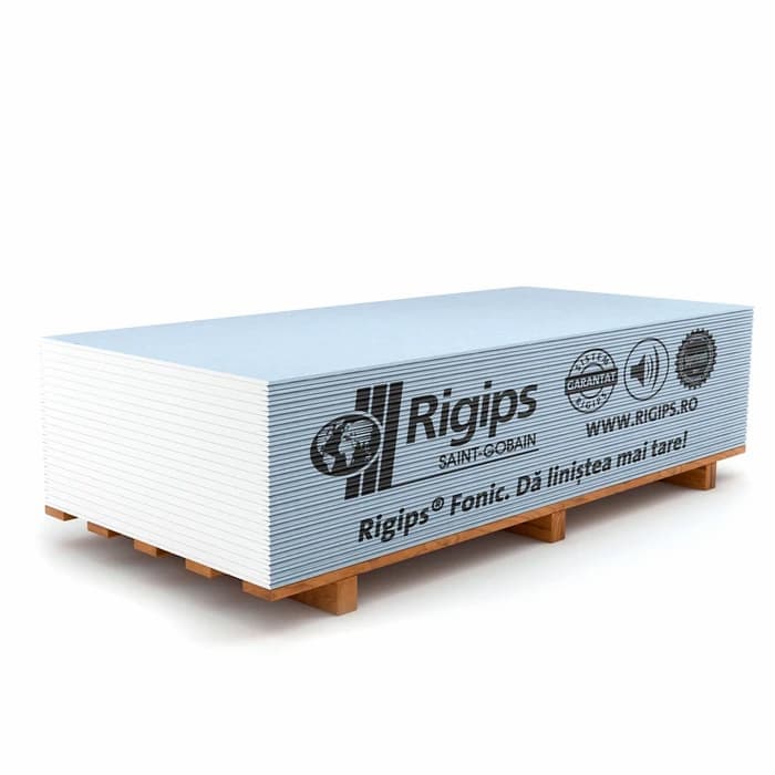 Placa gips-carton albastru tip D izolare acustica Rigips Fonic 12.5 x 1200 x 2600 mm