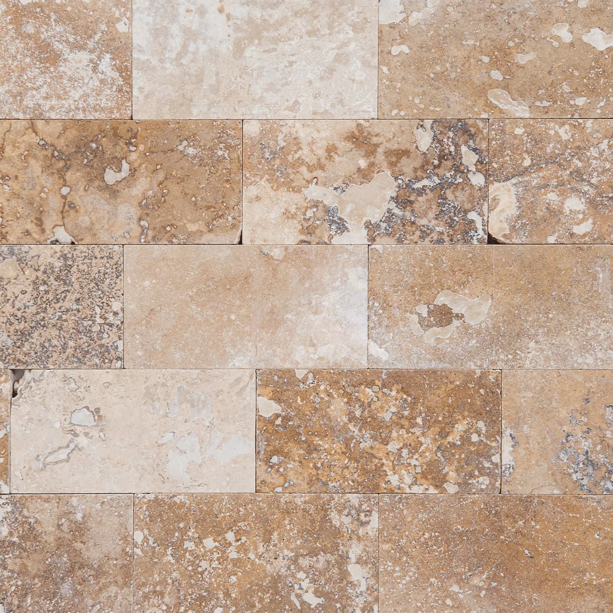 Placi Travertin Classic Rustic Slefuit Chituit 7.6 x 15 x 1 cm