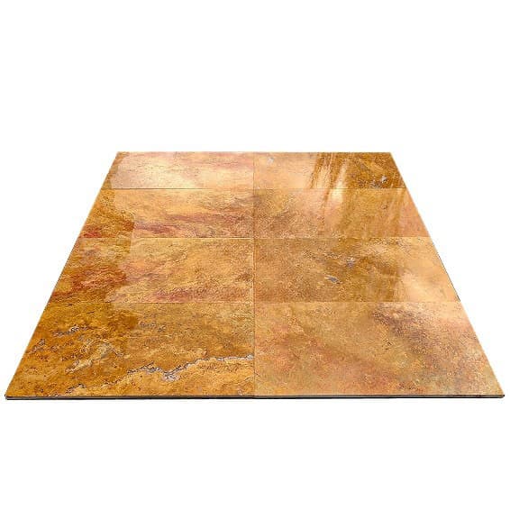 Placi Travertin Golden Lustruit Chituit 30.5 x 61 x 1.2 cm — imagine 2