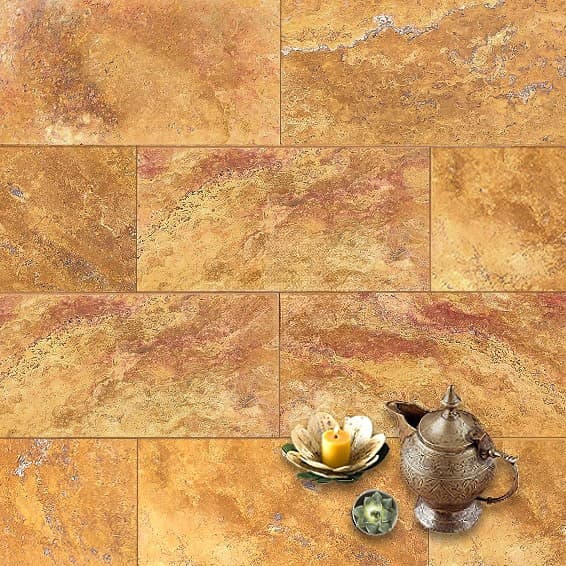 Placi Travertin Golden Lustruit Chituit 30.5 x 61 x 1.2 cm — imagine 3