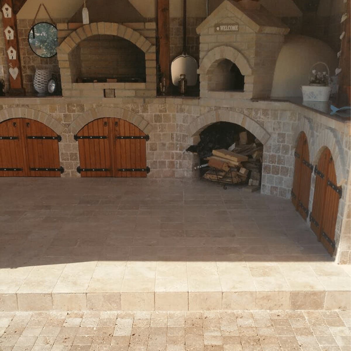Placi Travertin Noce Rustic Antichizat 10 x 10 x 1 cm — imagine 2