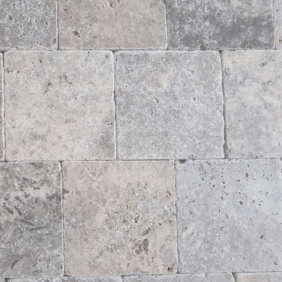 Placi Travertin Silver Antichizat 10 x 10 x 1 cm — imagine 3