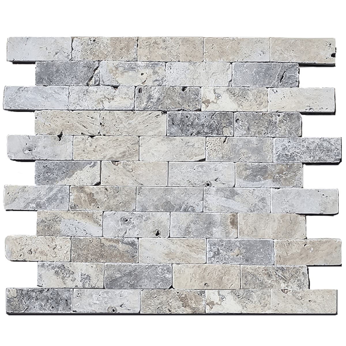 Placi Travertin Silver Antichizat 7.5 x 15 x 1 cm — imagine 2