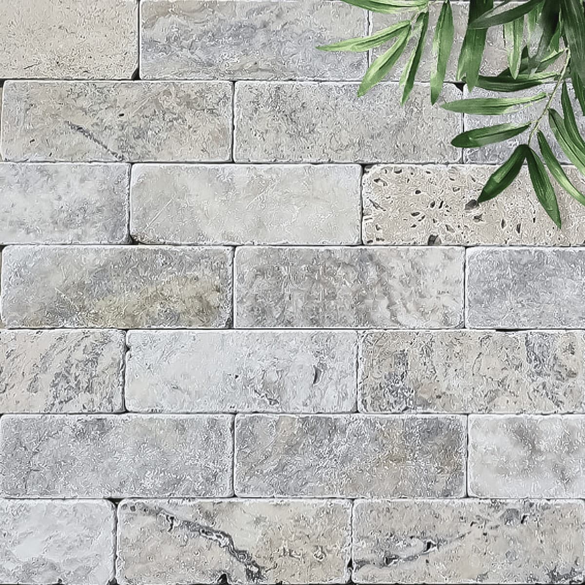 Placi Travertin Silver Antichizat 7.5 x 15 x 1 cm