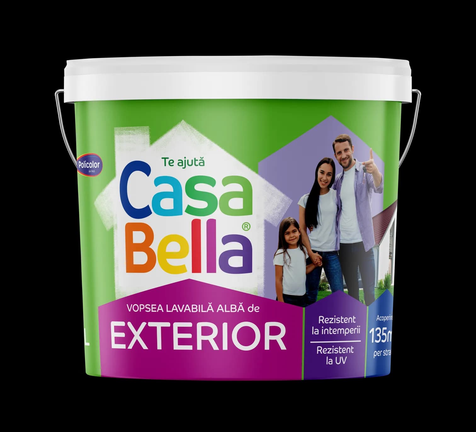 CasaBella vopsea lavabilă albă pentru exterior