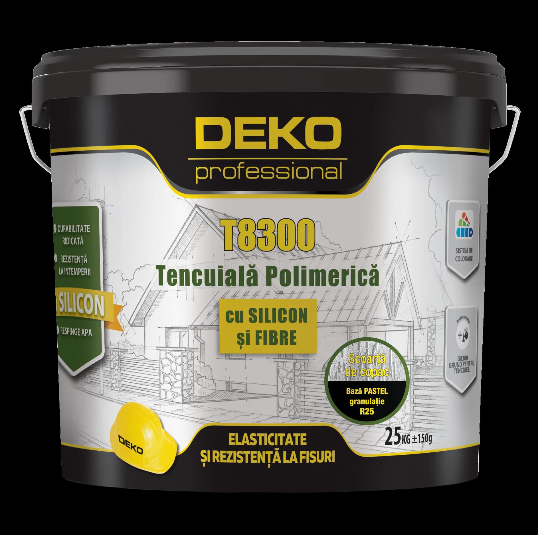 DEKO T8300 tencuială polimerică cu Silicon şi Fibre rezistentă la fisuri