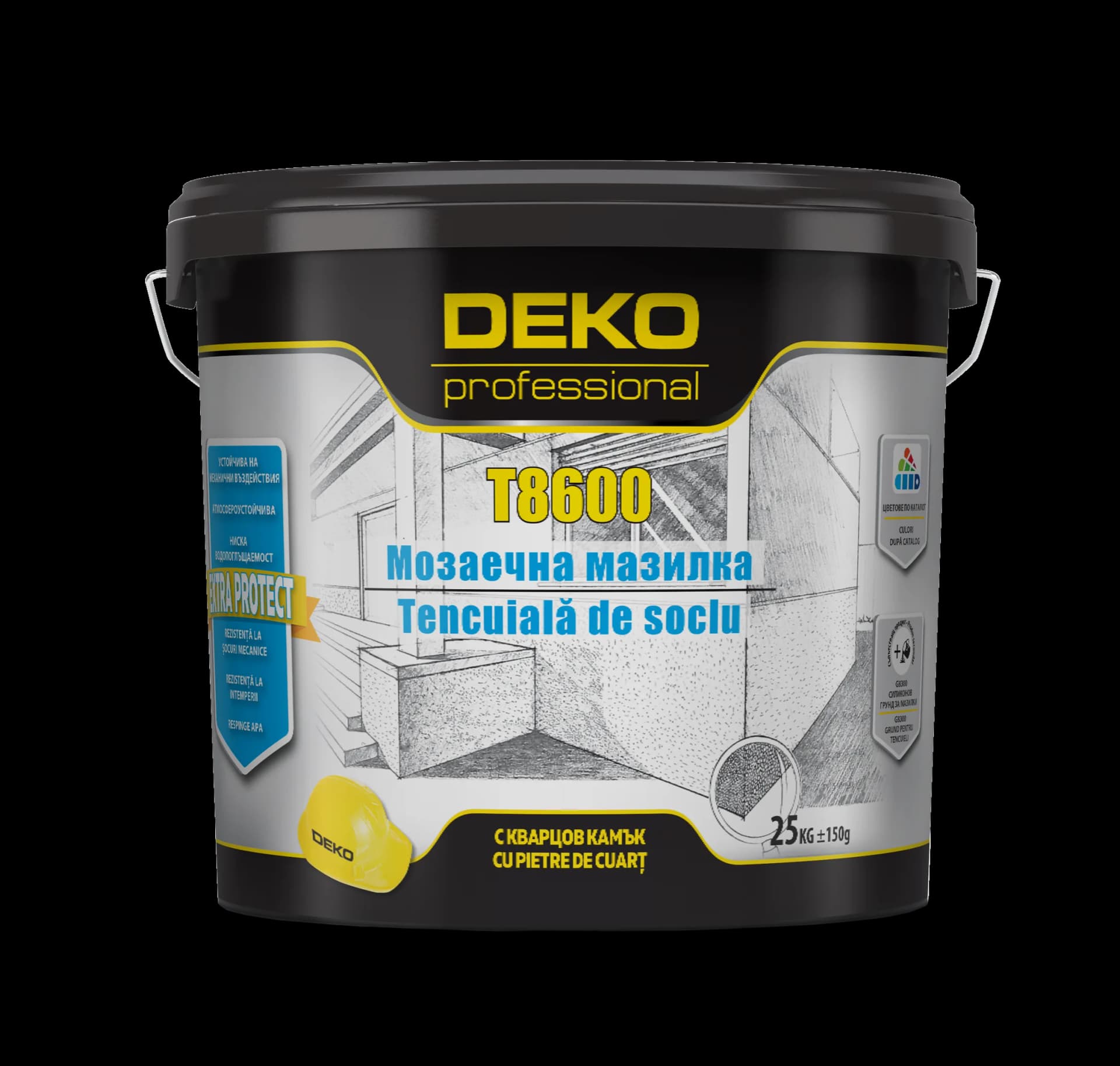 DEKO T8600 tencuială pentru soclu cu pietre de cuarț