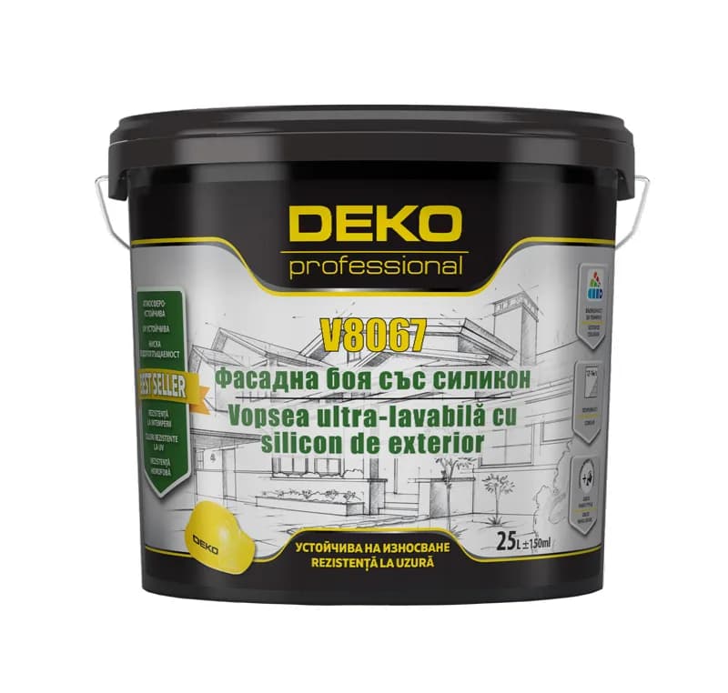 DEKO V8067 vopsea ultra-lavabilă cu silicon de exterior