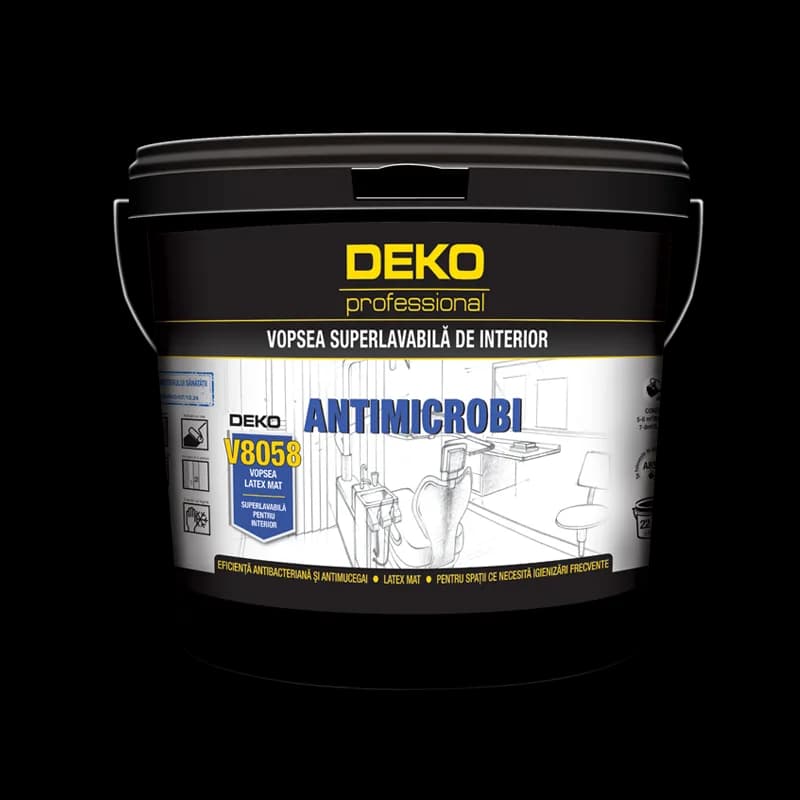 DEKO V8058 vopsea super-lavabilă latex mat ANTIMICROBI pentru interior