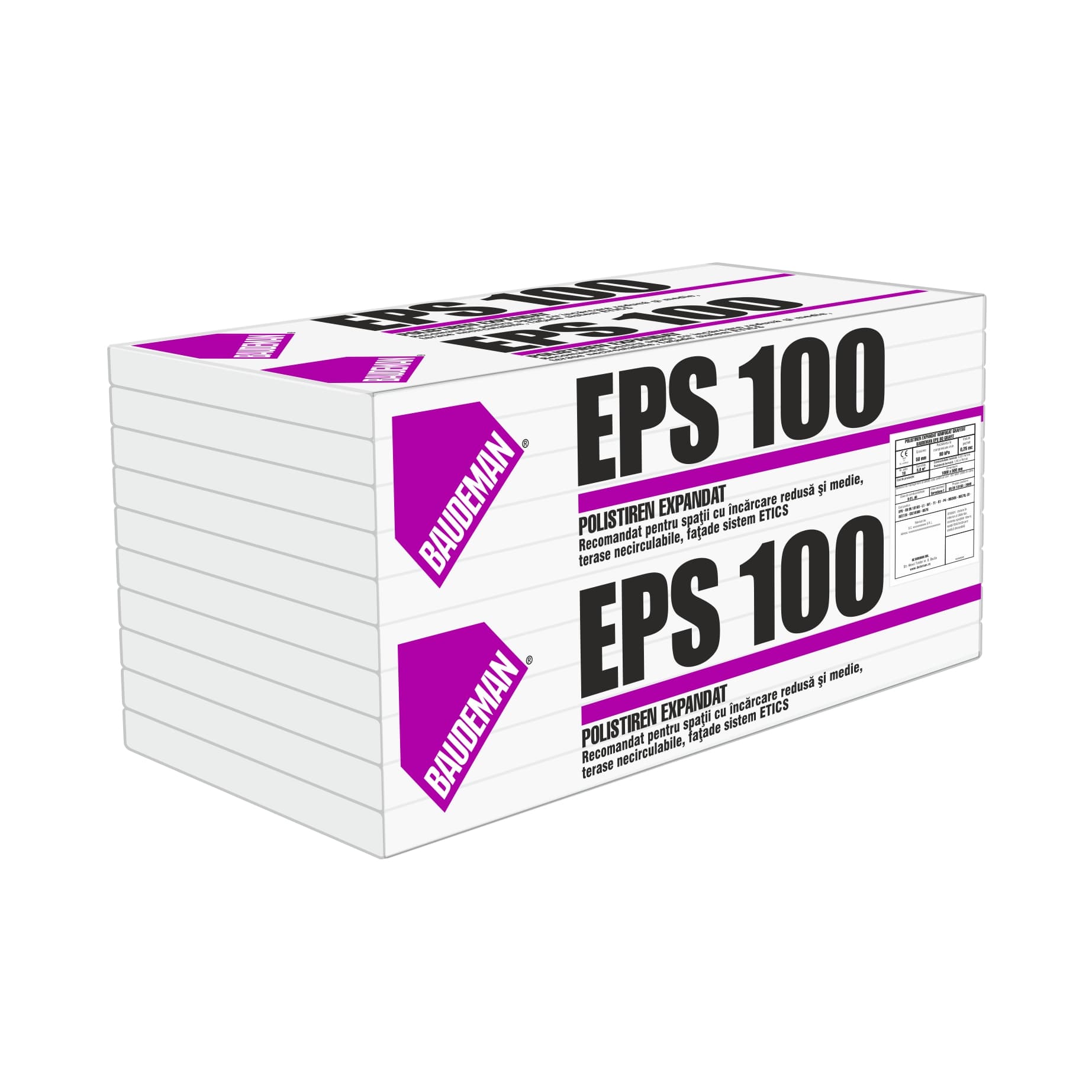 Polistiren expandat pentru fatada, Baudeman EPS 100, 10 cm