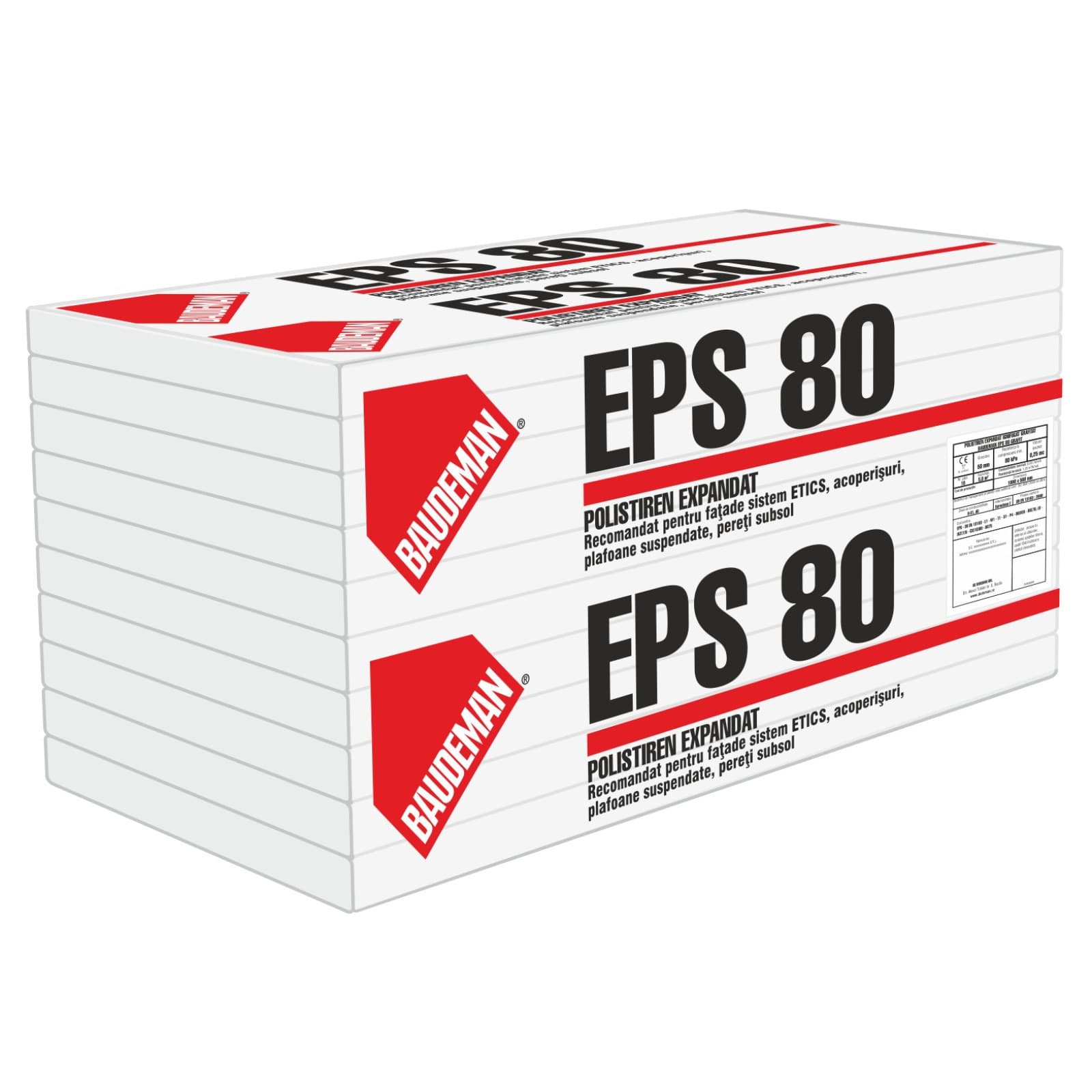Polistiren expandat pentru fatada, Baudeman EPS 80, 12 cm