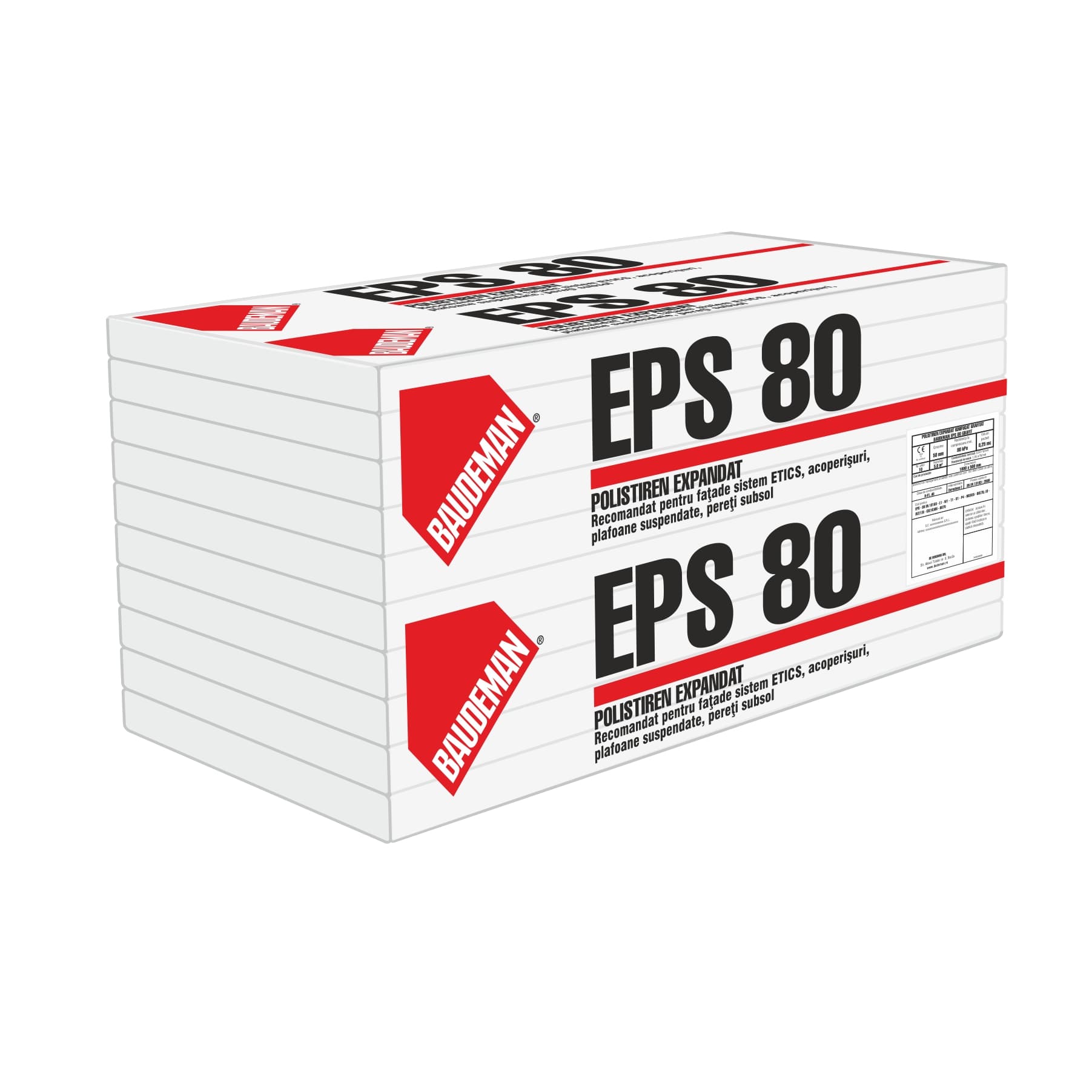 Polistiren expandat pentru fatada, Baudeman EPS 80, 3 cm