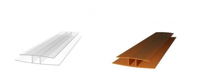 Profil de imbinare tip „H”, grosime 4, clar, 6m