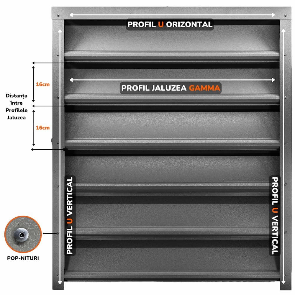 Profil Gard Jaluzele TPS GAMMA Gri Grafit Mat, 0.45mm — imagine 2