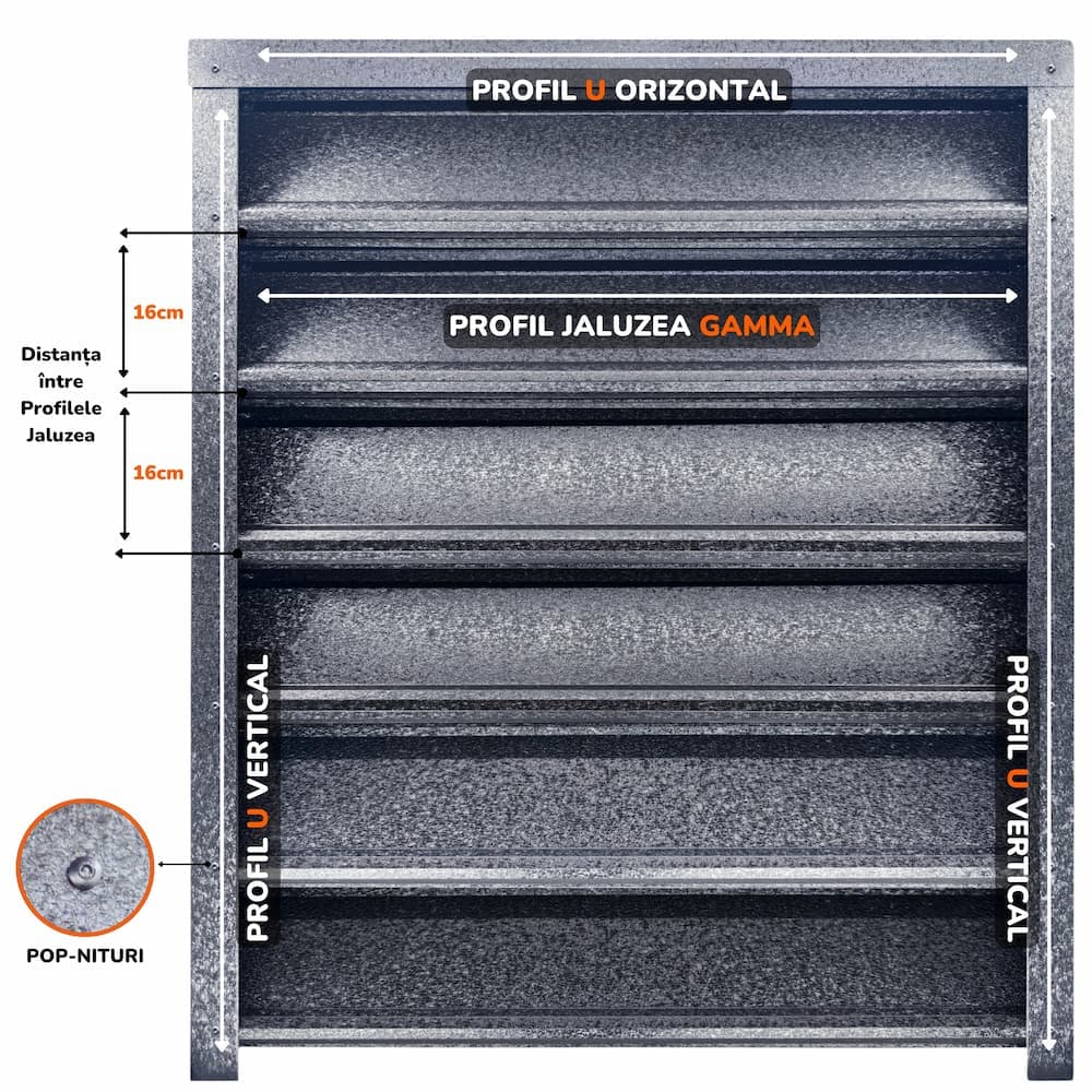 Profil Gard Jaluzele TPS GAMMA Gri Perlat Hi-Mat, 0.50mm — imagine 2