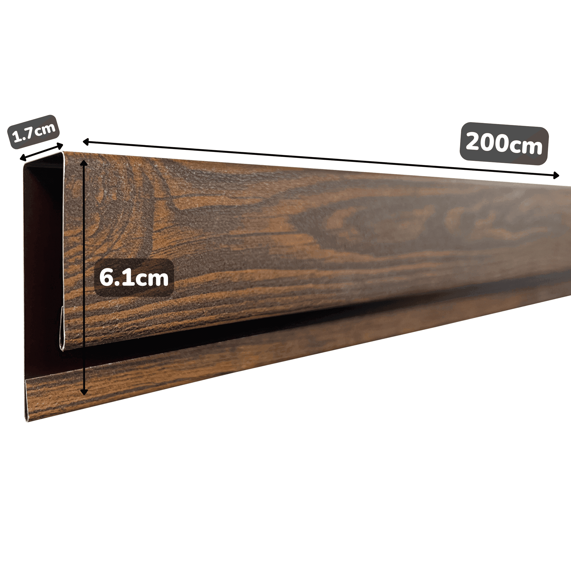 Profil lateral de mascare J, TPS, Imitatie lemn, 0,40 mm — imagine 3