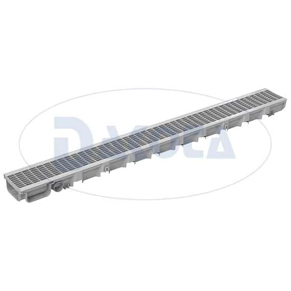 Rigola Pegasus Plus One S+Gratar PP Gri/Negru 100x35x1000 — imagine 2