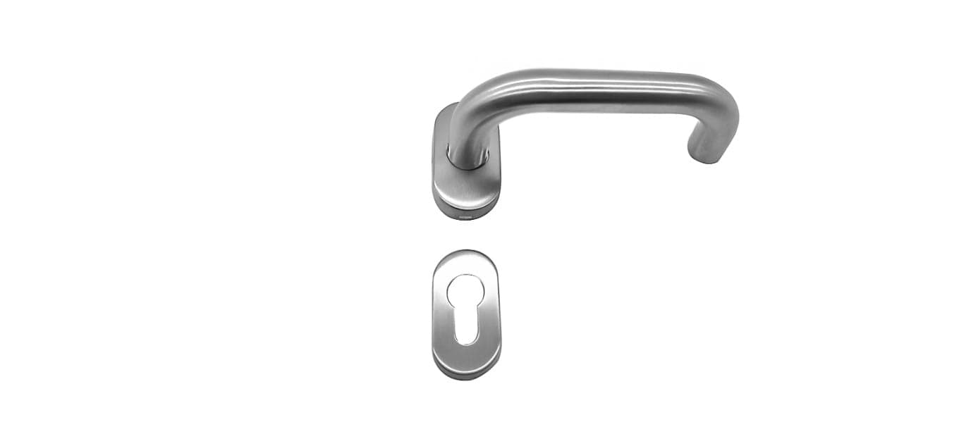 Set manere #REZISTENT inox satinat,  tip clanta cu arc,  Premium — imagine 1
