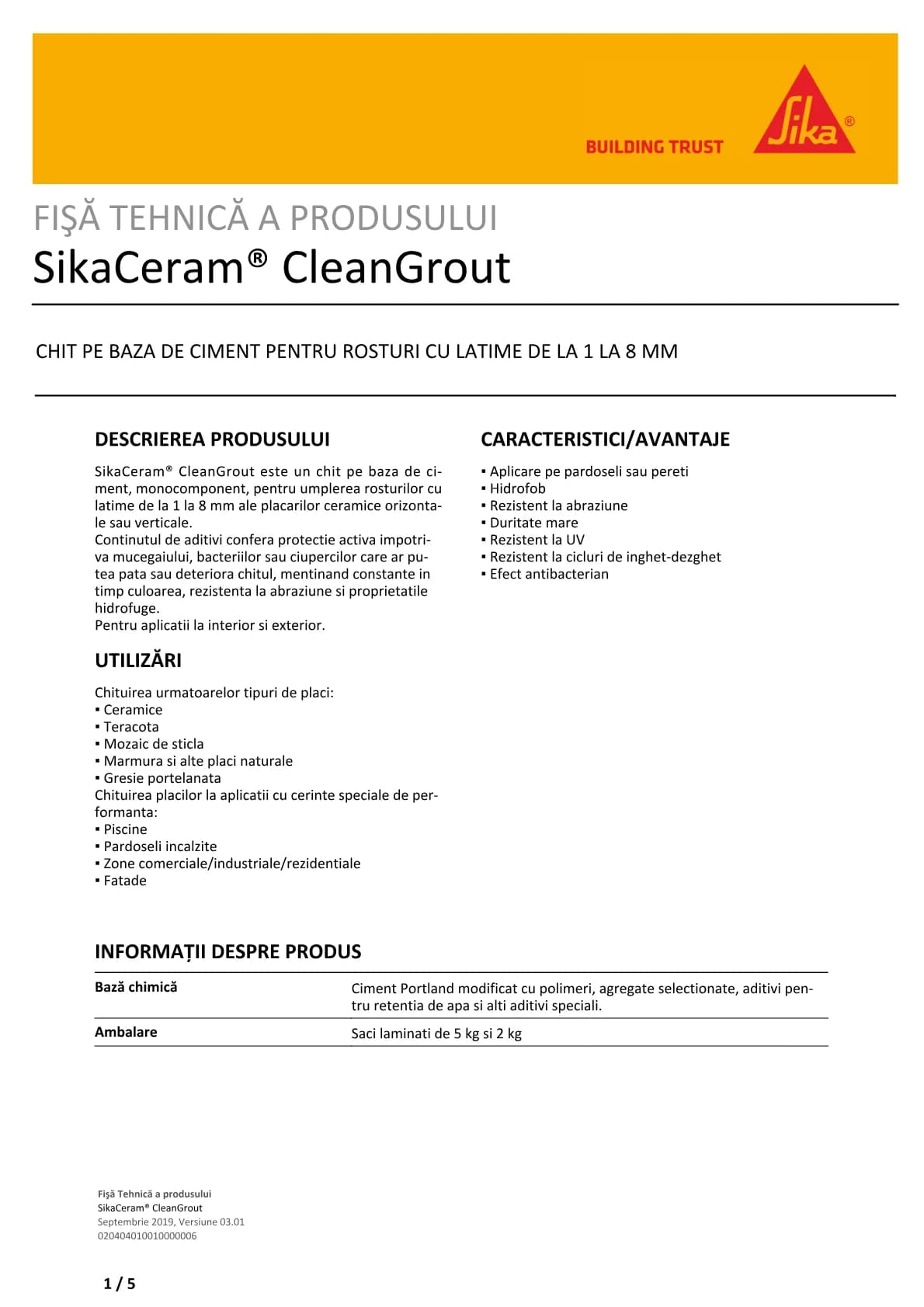 SikaCeram® CleanGrout