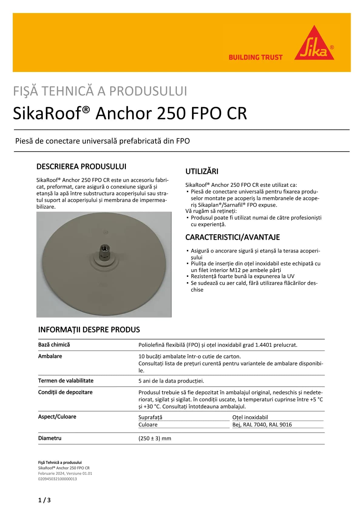 SikaRoof® Anchor 250 FPO CR