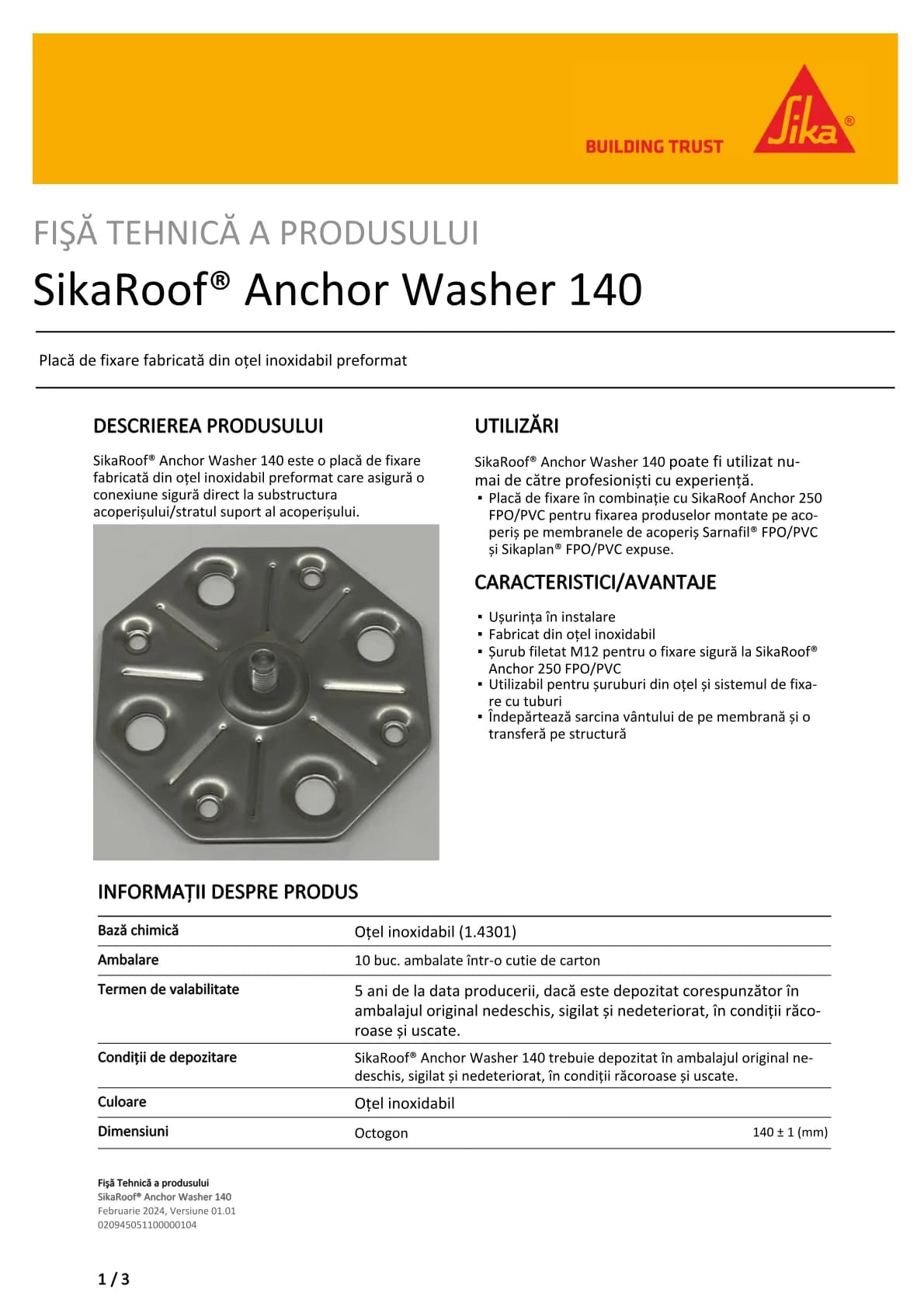 SikaRoof® Anchor Washer 140