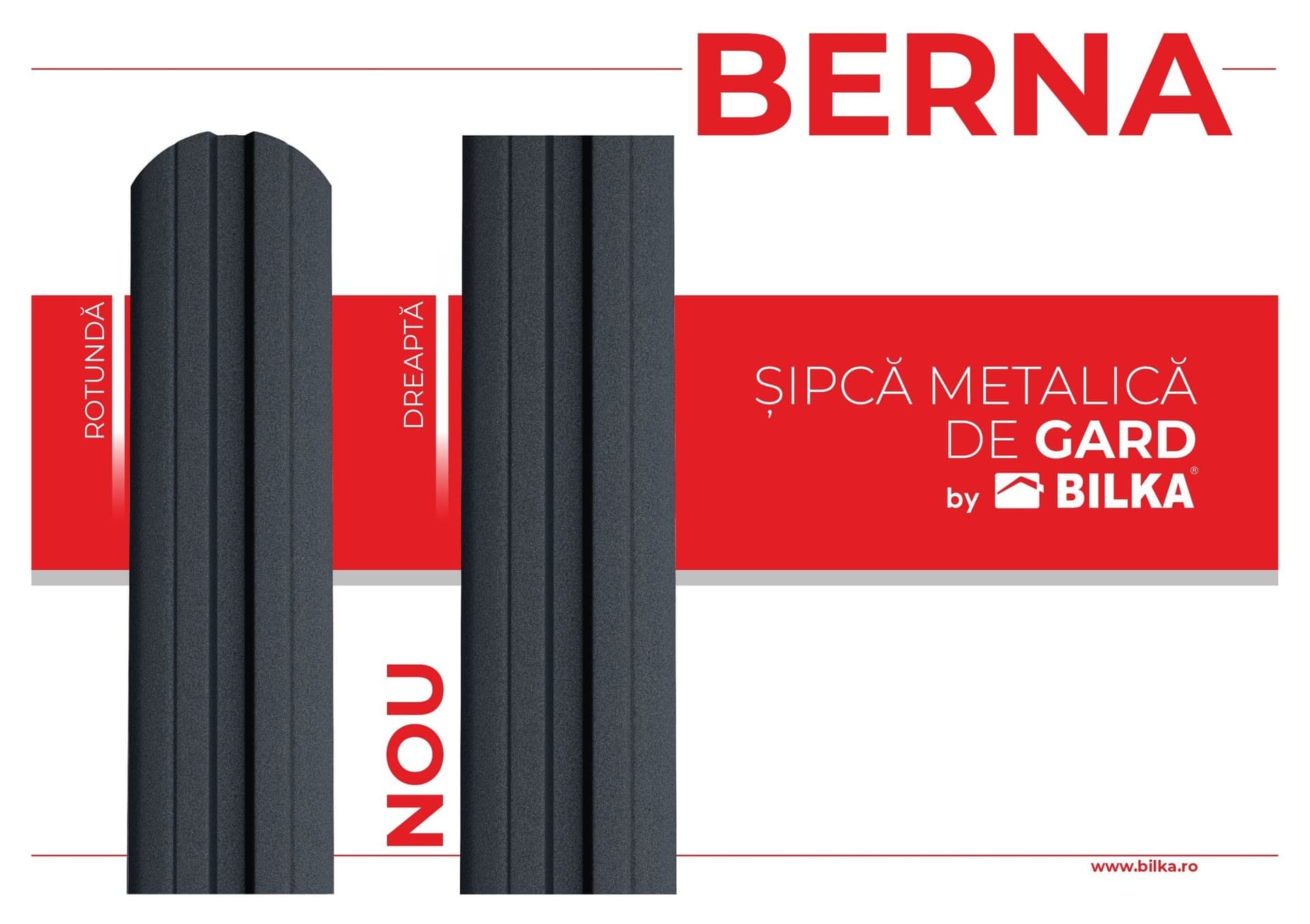 Sipca metalica Bilka Berna, profil rotund/ drept, alama, 0.45 mm
