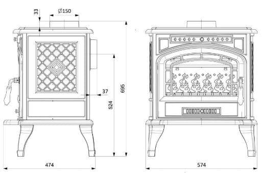 Soba pe lemne Kawmet P7, 9.3kW, Kaminhorn — imagine 1