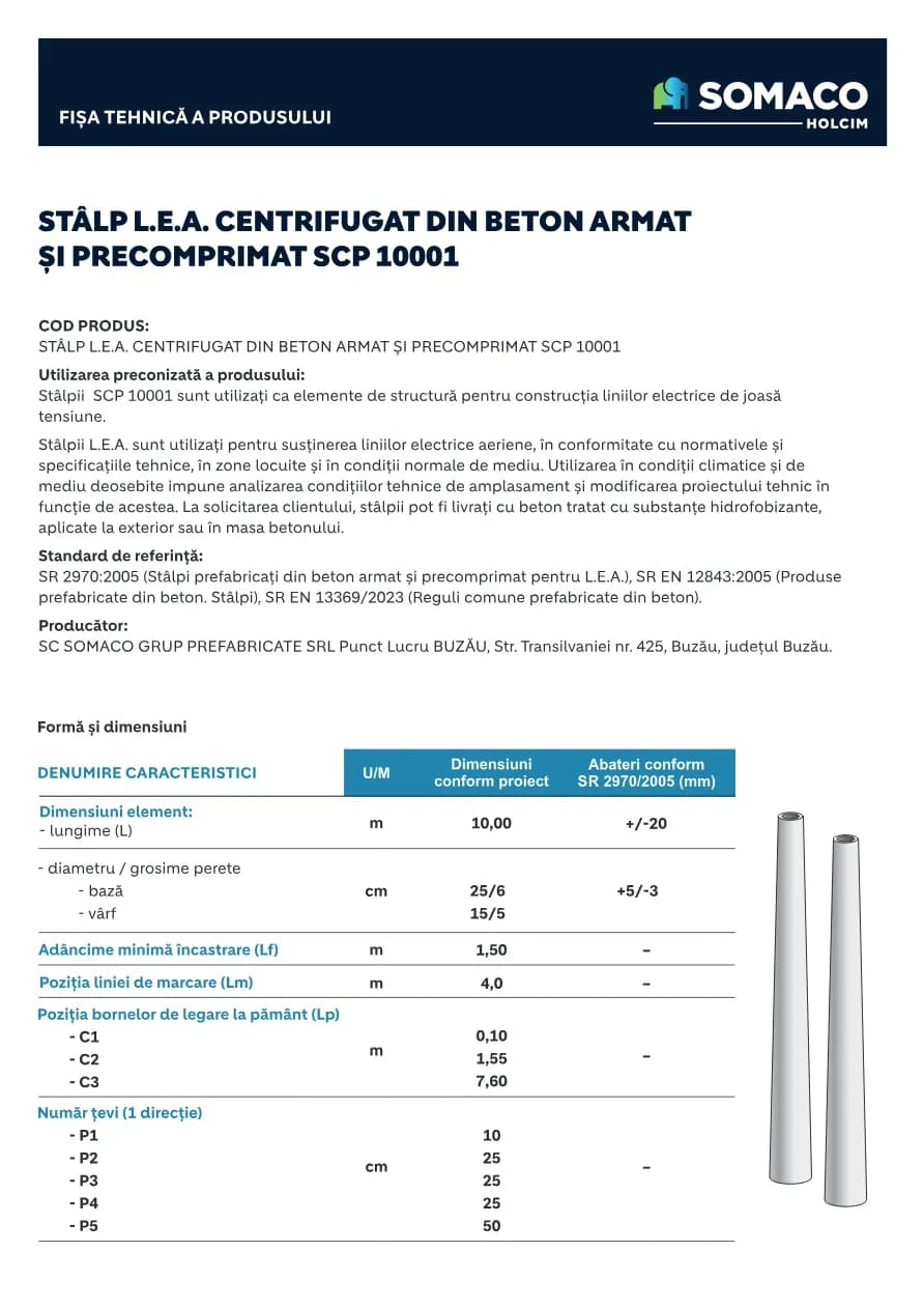 Somaco Stalpi LEA SCP 10001