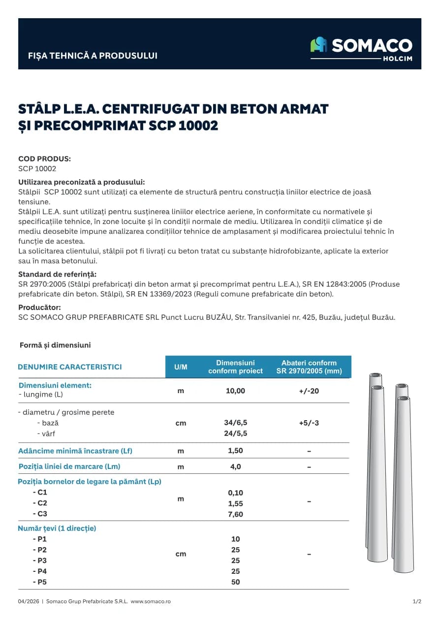 Somaco Stalpi LEA SCP 10002