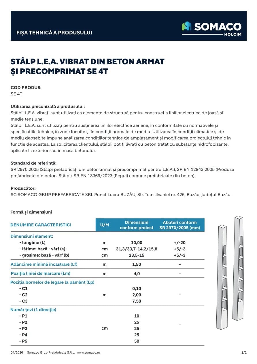Somaco Stalpi LEA vibrati SE 4T