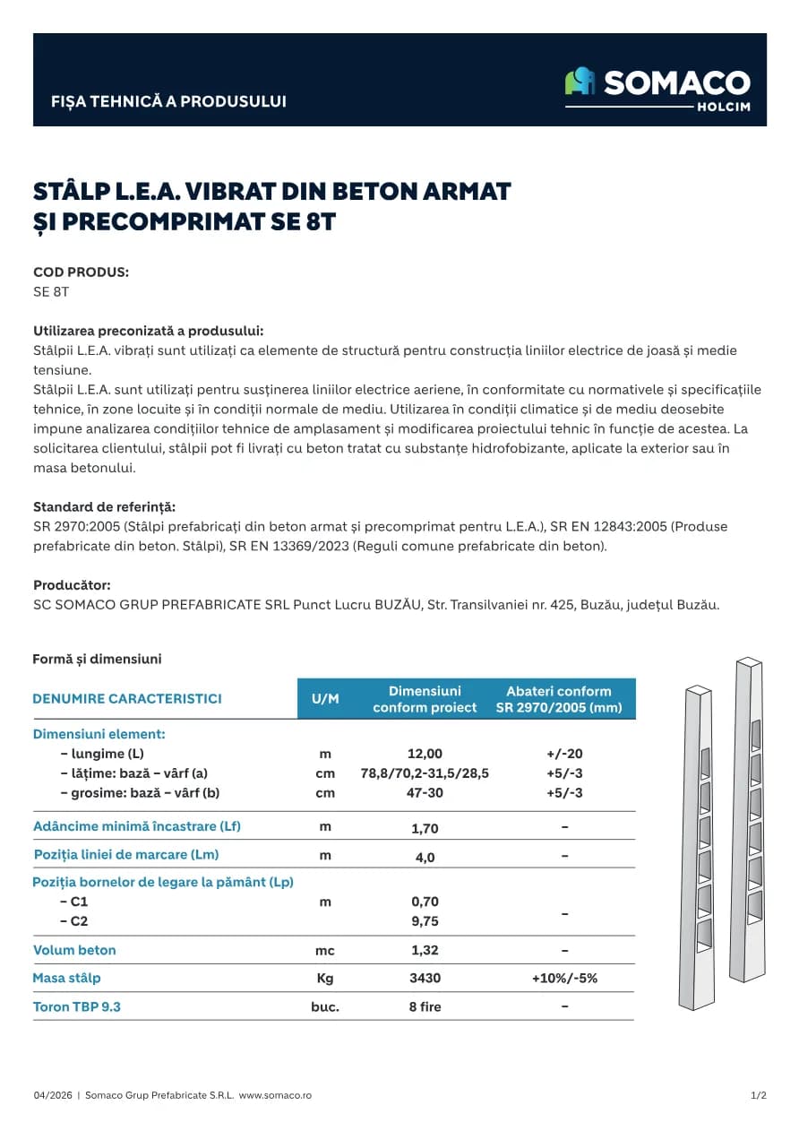 Somaco Stalpi LEA vibrati SE 8T