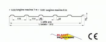 Tabla cutata zincata T18, grosime 0,4 mm, Bilka — imagine 2