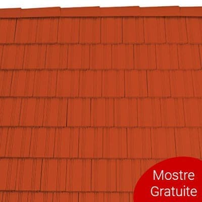 Tigla Ceramica Tondach Solzi cu Falturi Rosu Satinat 21x40cm — imagine 2